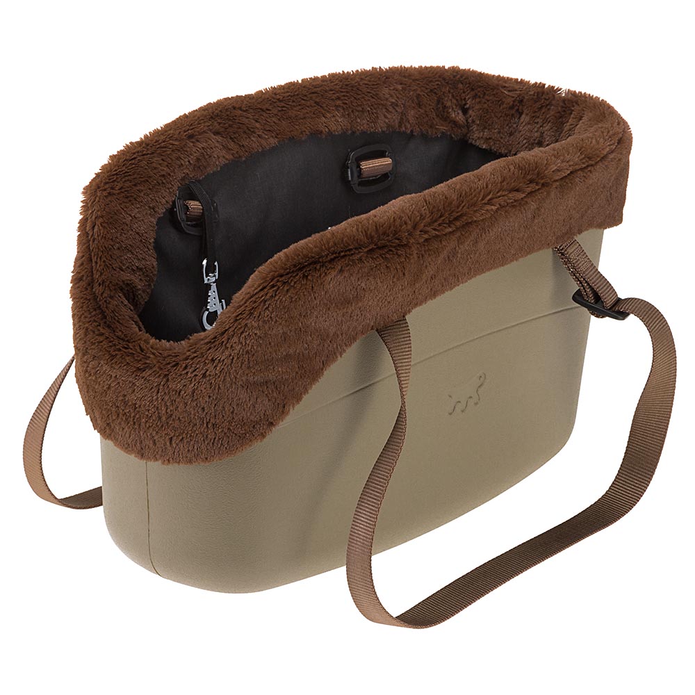 Ferplast sac de transport pour chiens with me winter, eva, caoutchouc souple plastifié, avec housse en fourrure écologique,