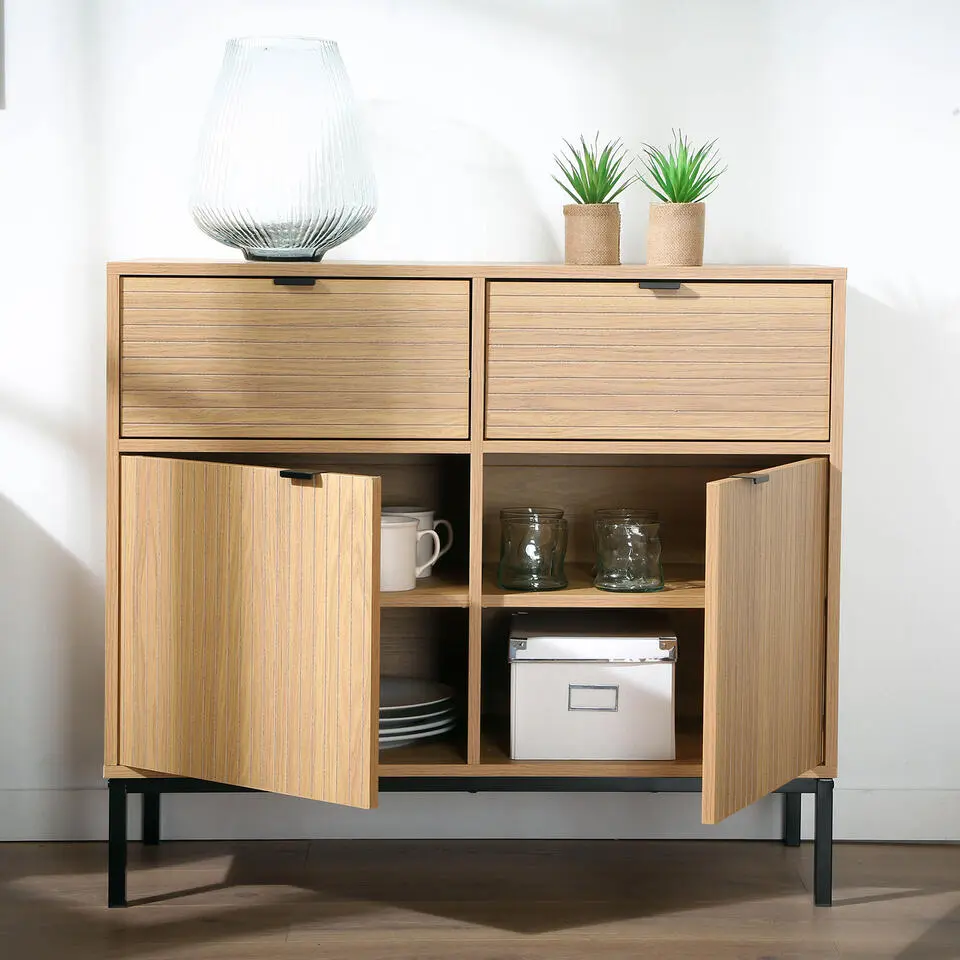 CALICOSY - Dressoir TARA - Licht hout - 79x90x39 cm