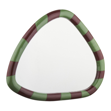 Spiegel organisch bruin groen 35x35cm