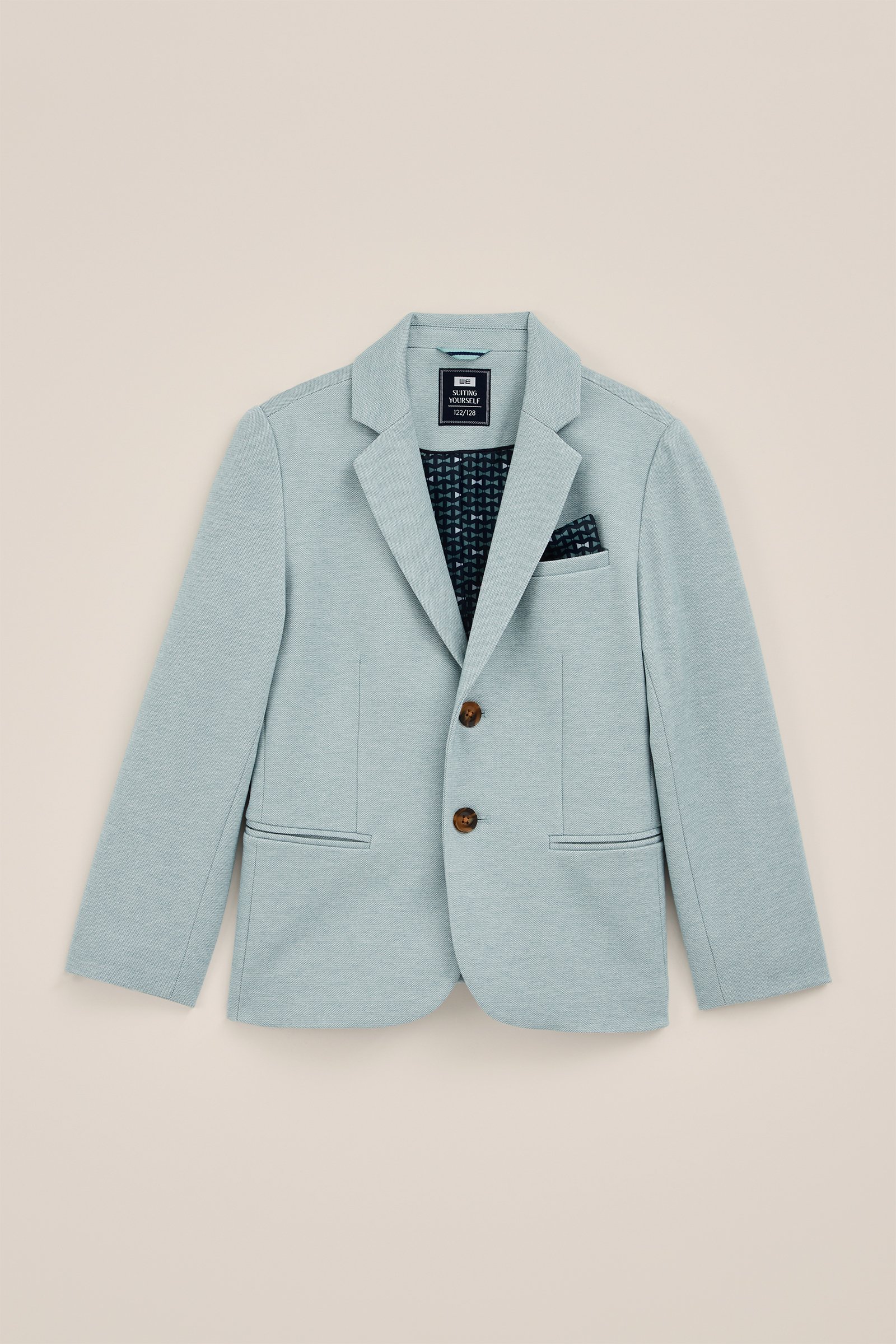 Jongens slim fit blazer met stretch WE Fashion Lichtgroen