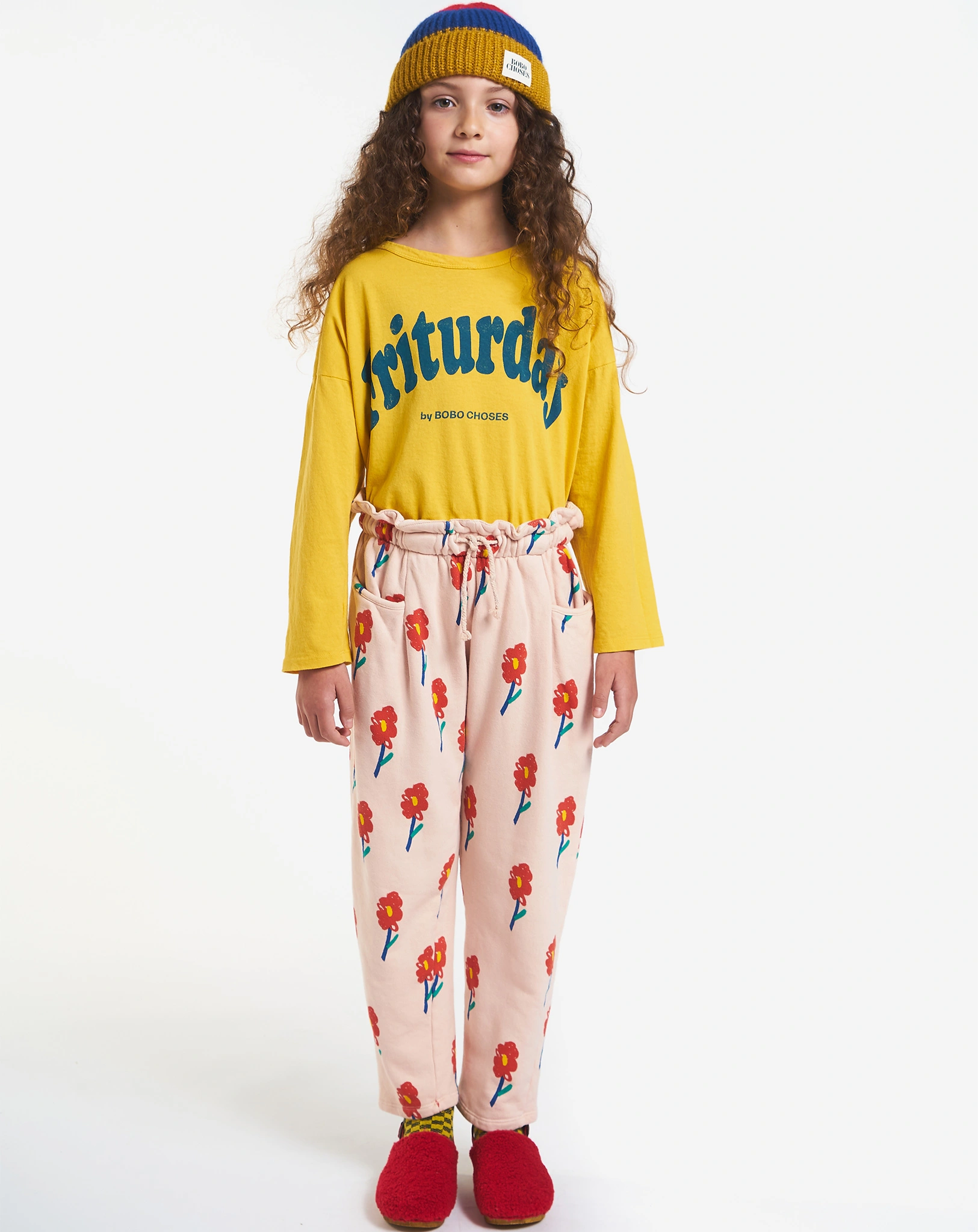 Jogginghose FLOWERS AOP in peach