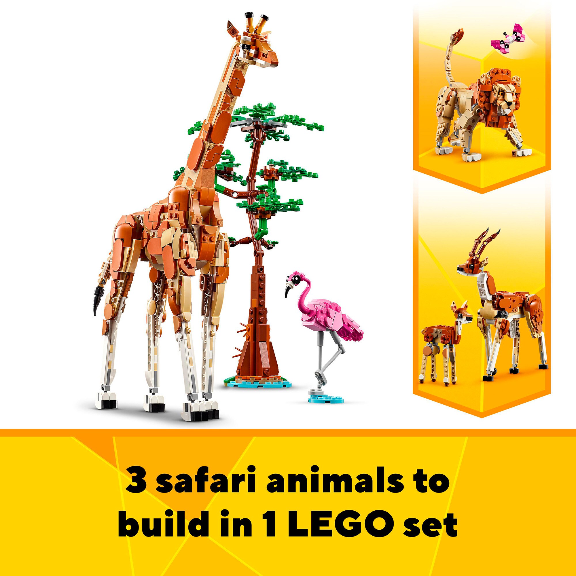 LEGO Konstruktionsspielzeug Creator 3-in-1 Tiersafari