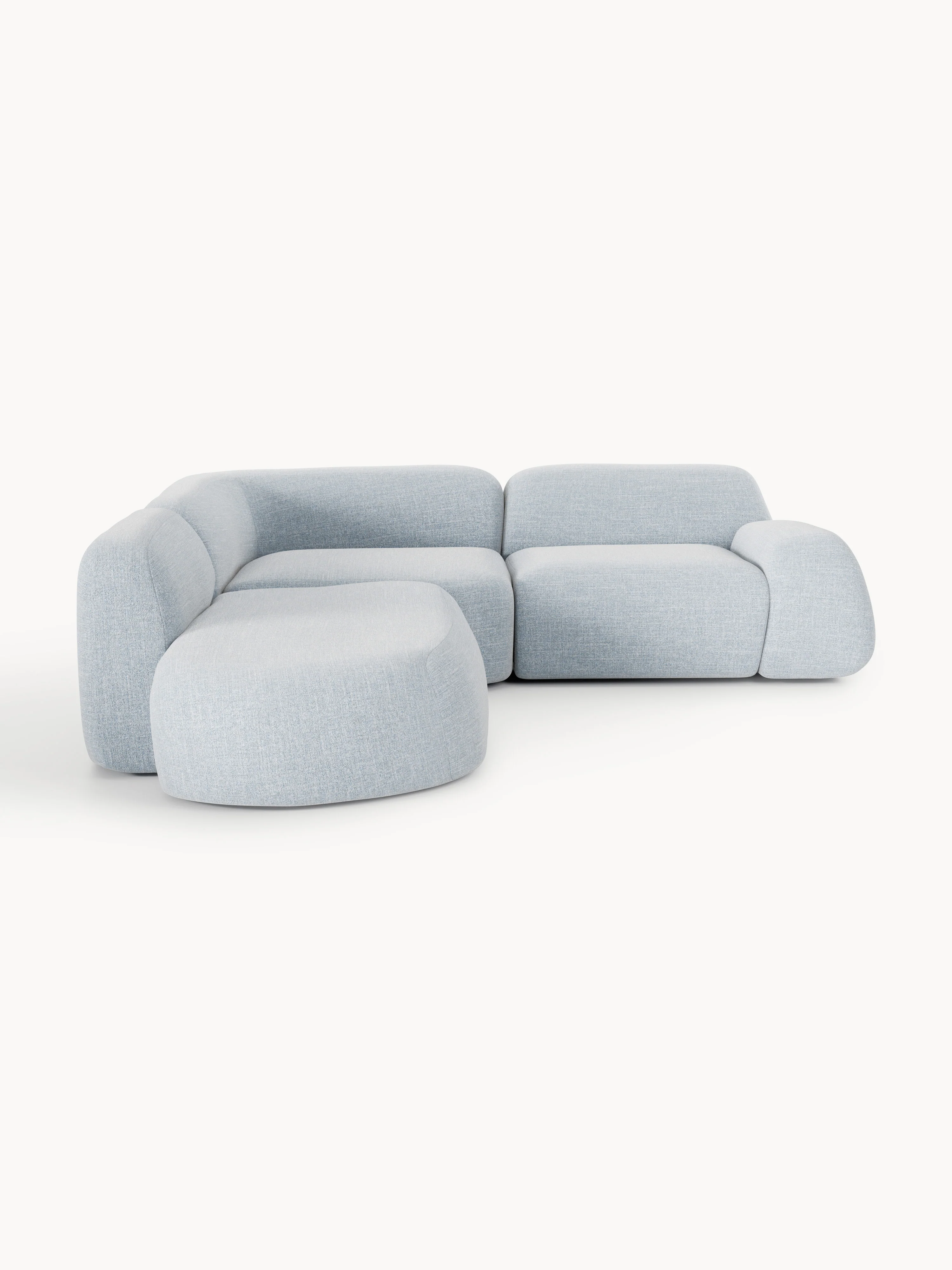 Modulaire bouclé hoekbank Wolke (4-zits) met chaise longue