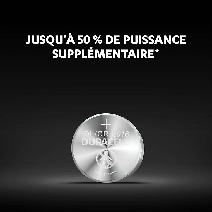 Pile au lithium CR2016 Duracell, lot de 2