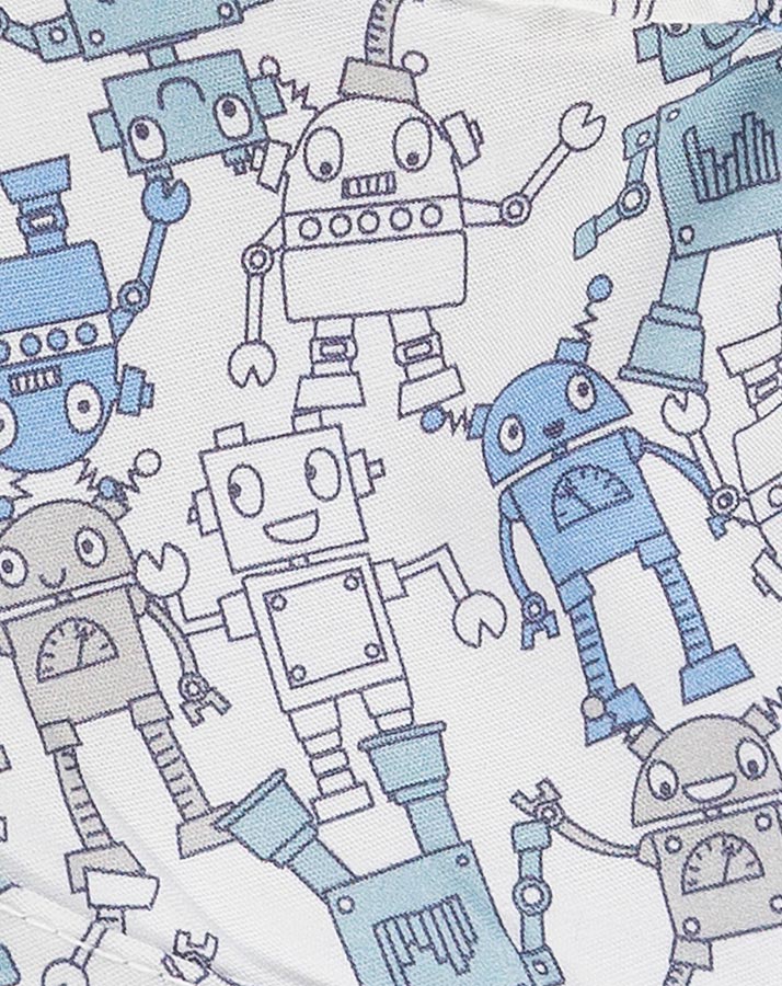 Schirmmütze ROBOTER mit Nackenschutz in dream blue/weiß