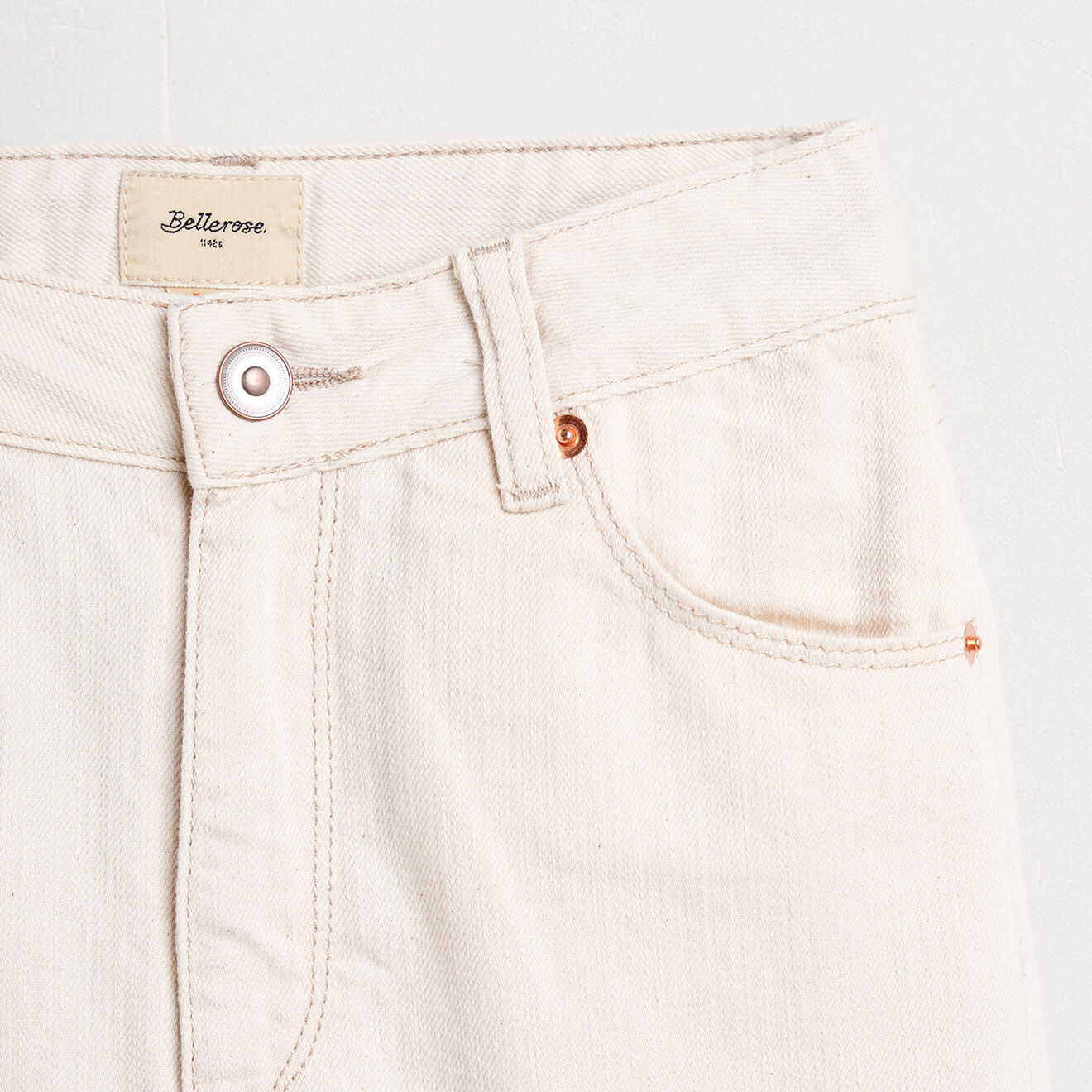 Bellerose Jean bootcut 100% Coton bio Popies écru