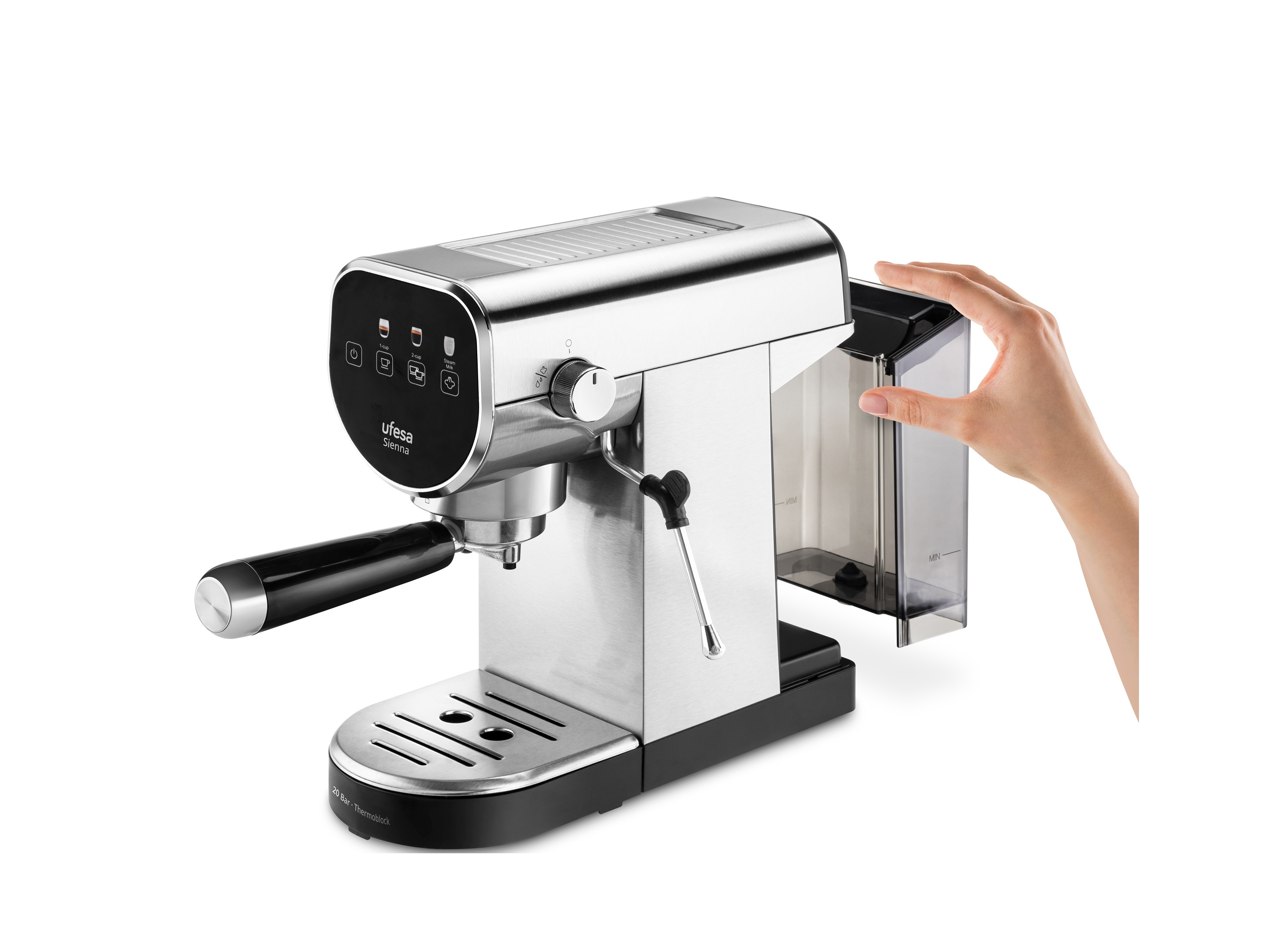MÁQUINA CAFÉ EXPRESSO MANUAL UFESA SIENNA THERMOBLOCK 20 BARES