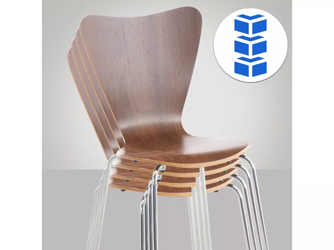 Chaise de conférence - Bois & Nature - Noyer - Calisto