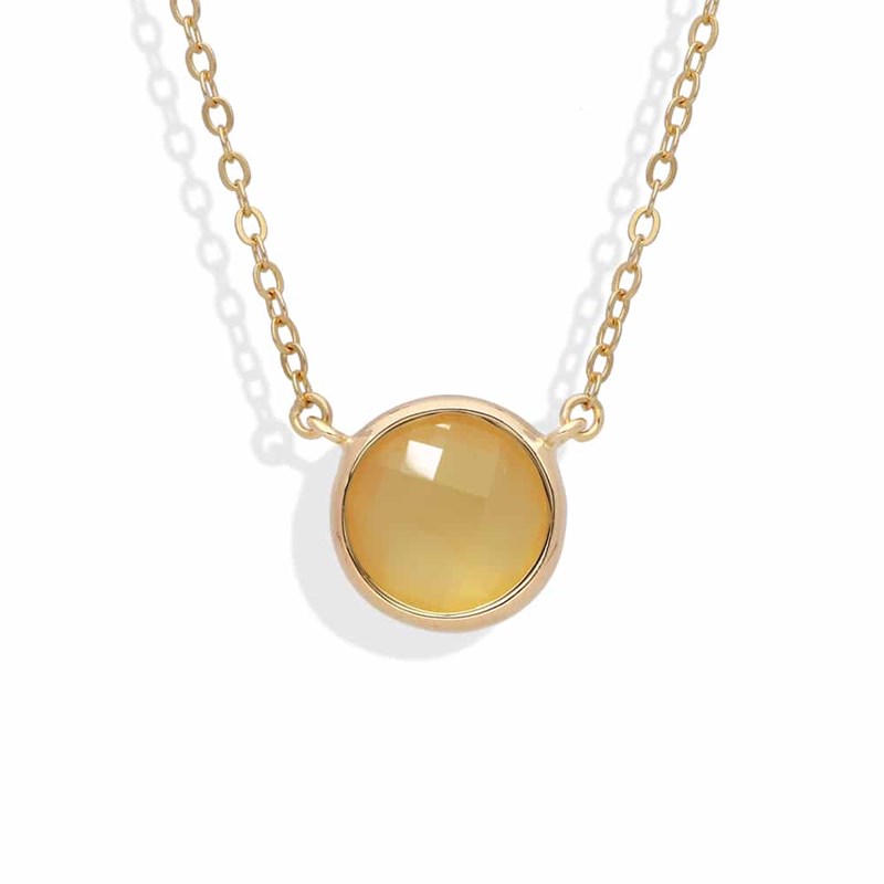Collier Argent Doré Valentine Cristal Pêche