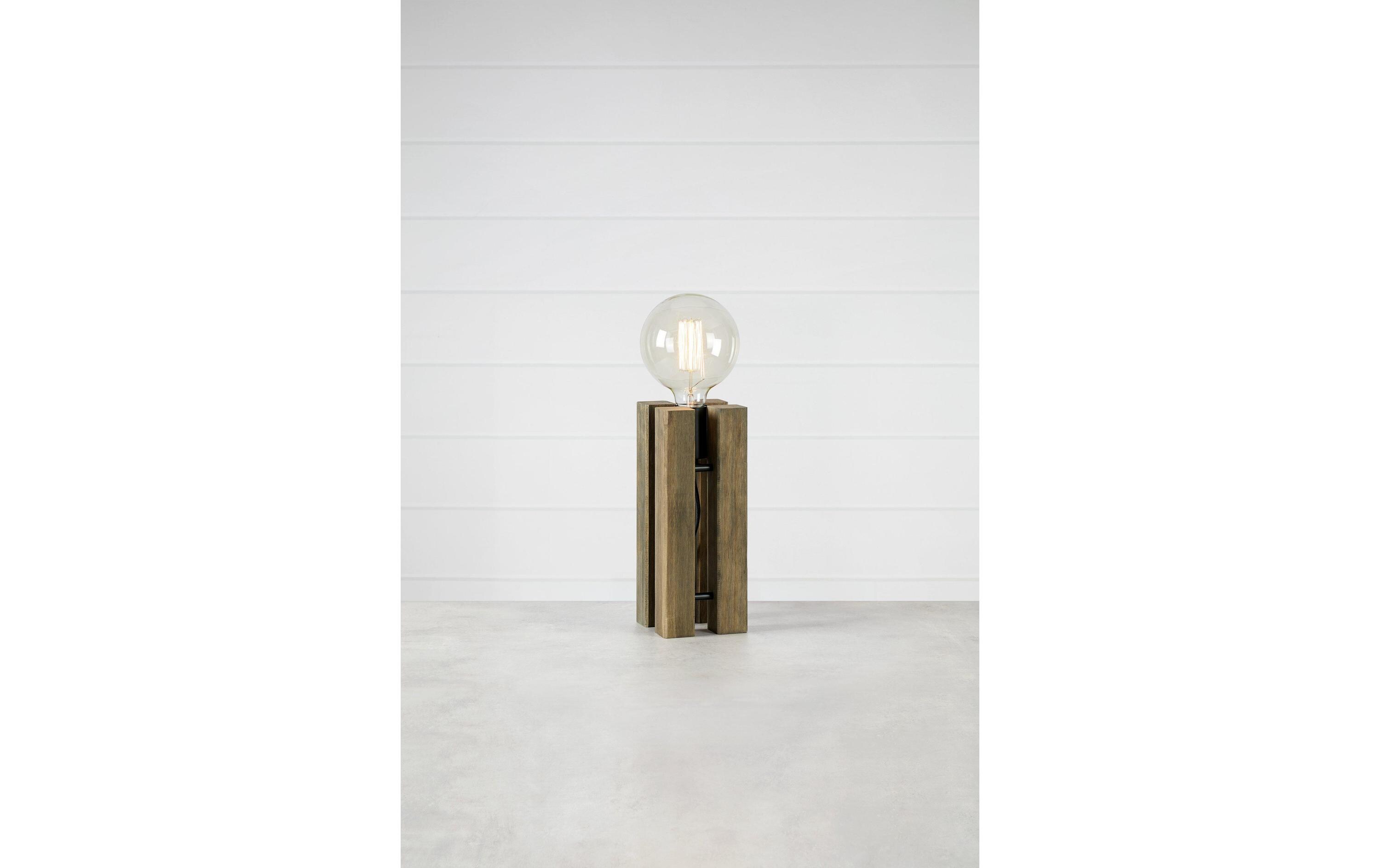 Tischleuchte Lodge 28 cmTischlampe aus gebeiztem Holz