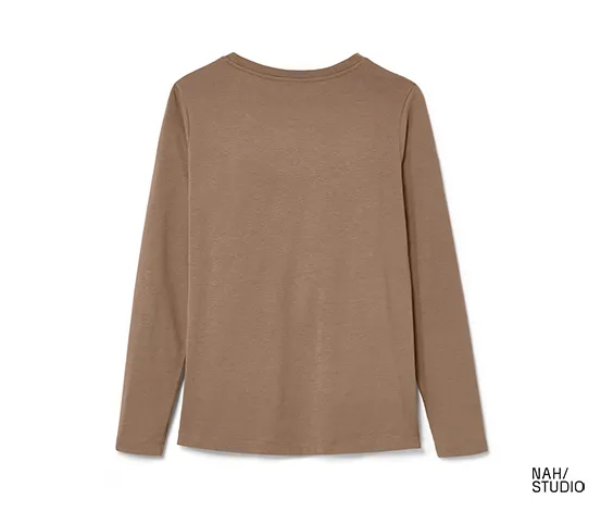 NAH/STUDIO Longsleeve | nachhaltige Baumwolle, hazelnut