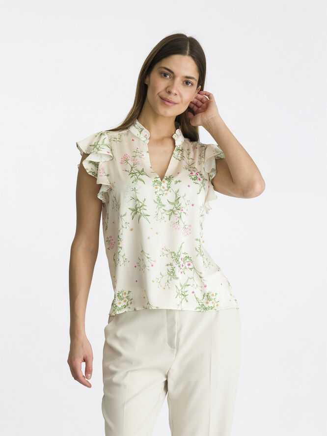 Neo Noir Stella Flower Field Blouse Off white