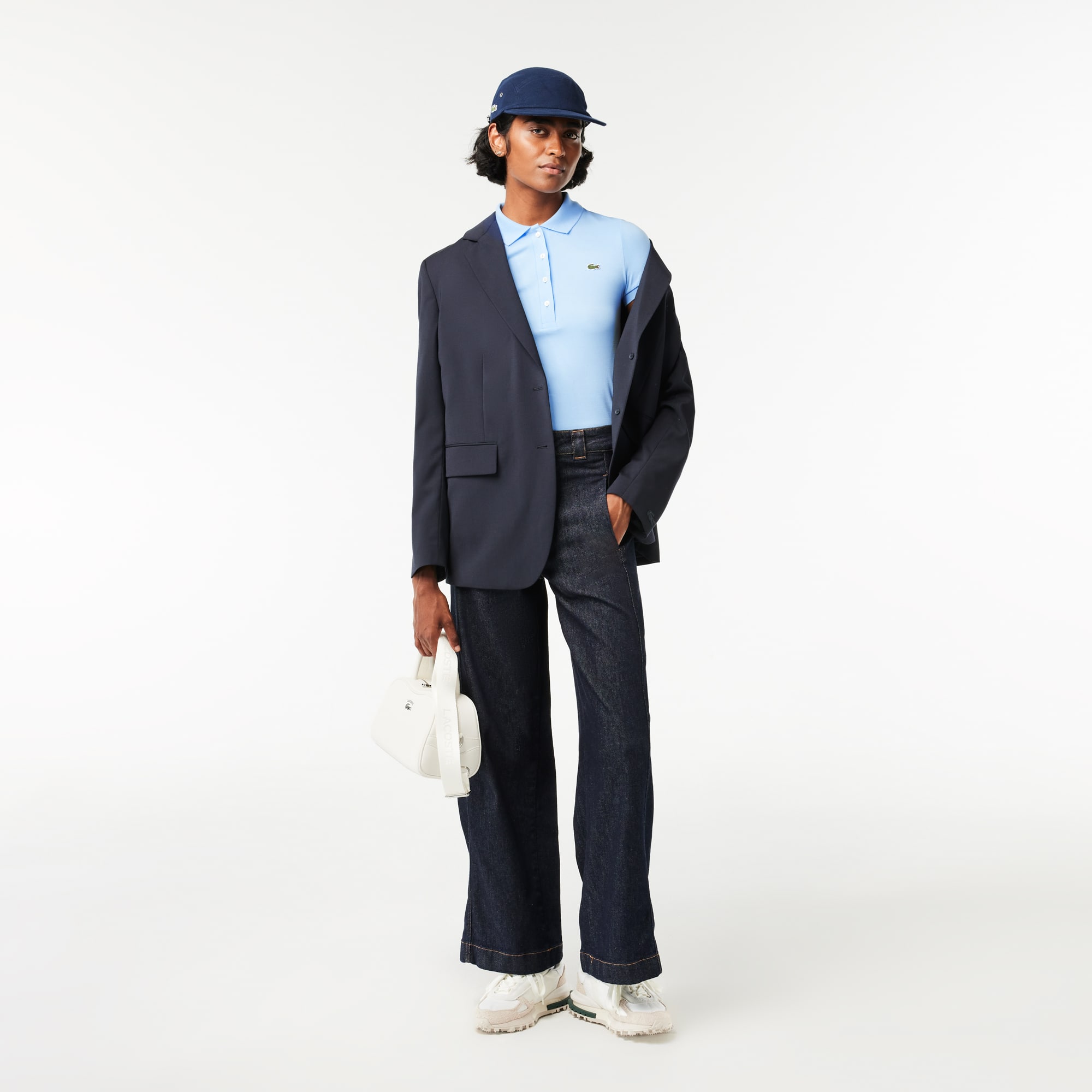 Polo L.12.D slim fit en jersey Manches Courtes - Bleu - Lacoste - Femme