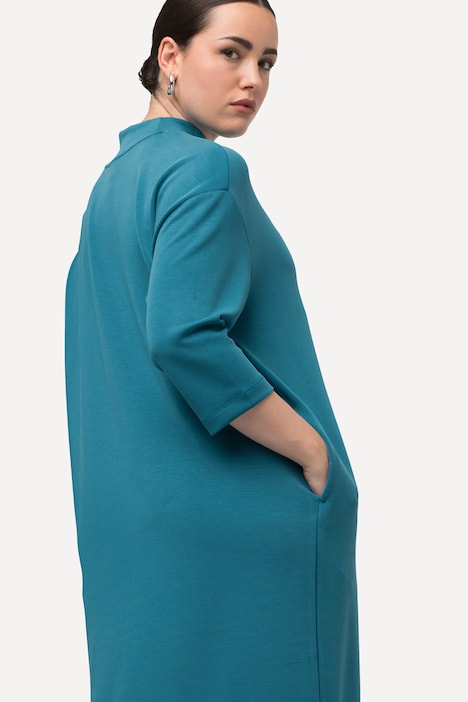 Sweatkleid, Stehkragen, 3/4-Arm, Taschen, Modalmix