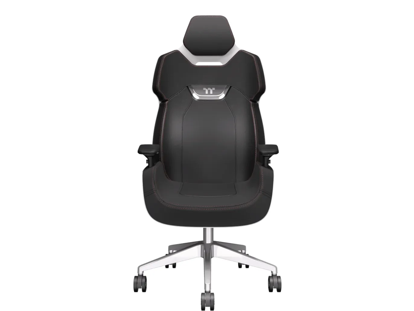 Thermaltake ARGENT E700 - Stol - ergonomisk - høj ryg - armstøtter - T-formet - vippe - drejeled - aluminiumlegering, perforeret læder, højdensistets støbt skum - sort, Glacier White