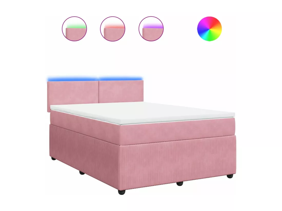 Sommier à lattes de lit avec matelas Rose 160x200 cm Velours