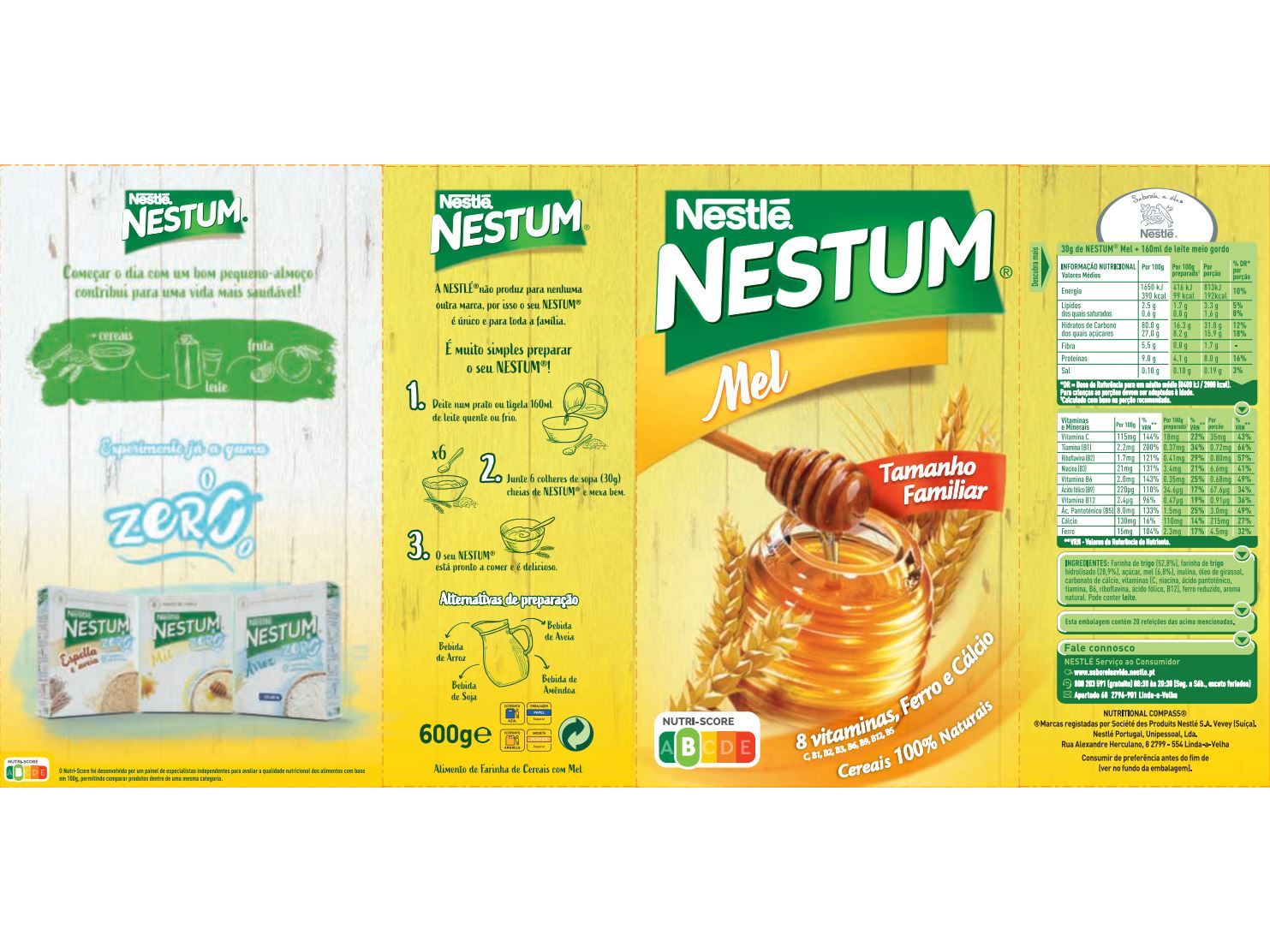FLOCOS CEREAIS NESTUM MEL 600 G