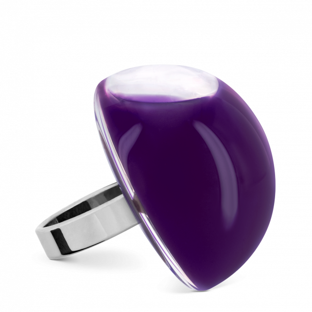 Bague en verre soufflé - Dome Giga Milk