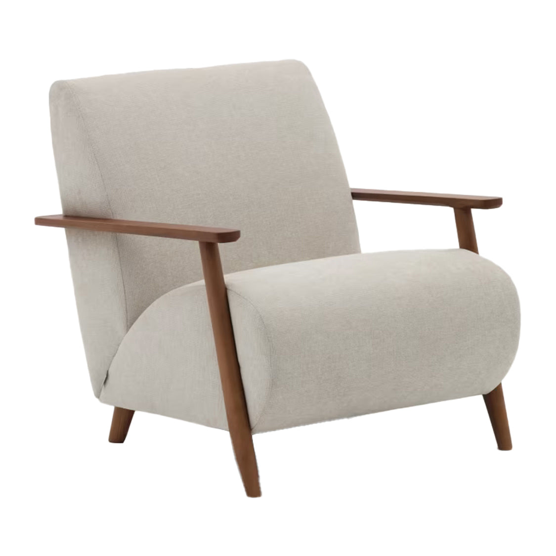 Kave Home Meghan Fauteuil - Wit / Donkerbruin
