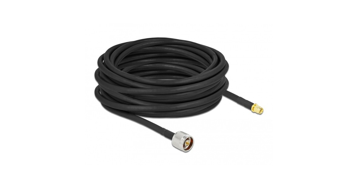 DeLOCKAntennekabel N stekker > SMA stekker LMR/CFD300  (Zwart, 10 meter)