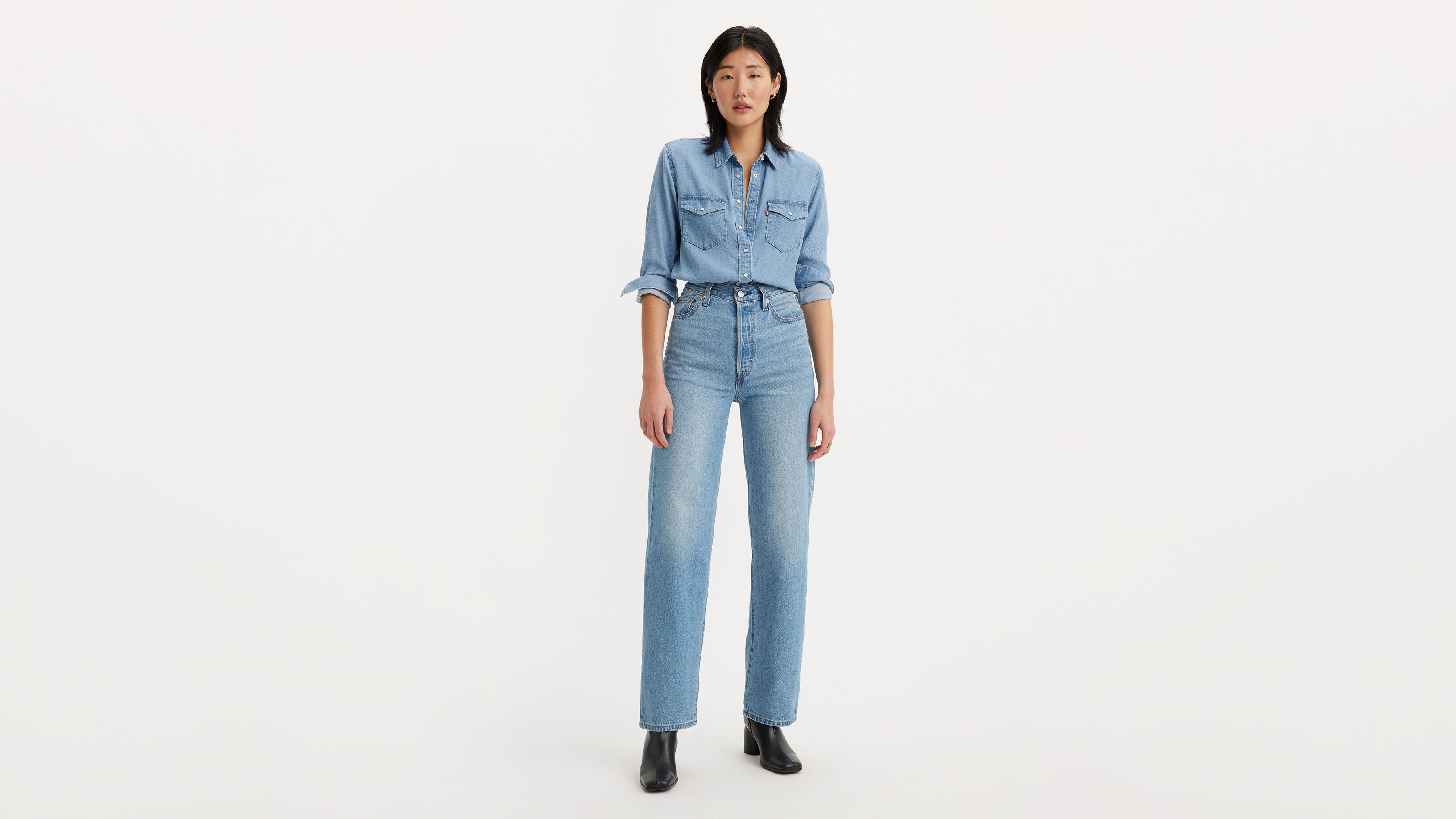 Jean Ribcage Droit Cheville - In the middle - Bleu