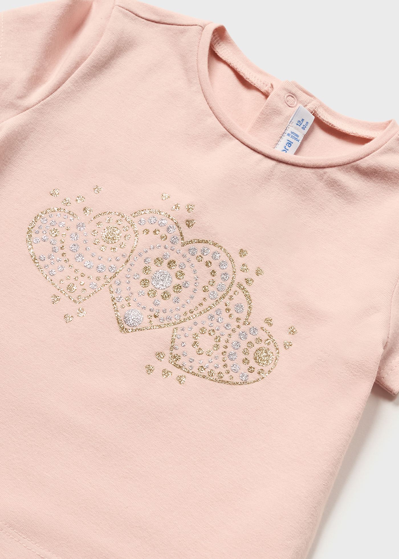 Camiseta de manga curta em algodão sustentável para bebês
