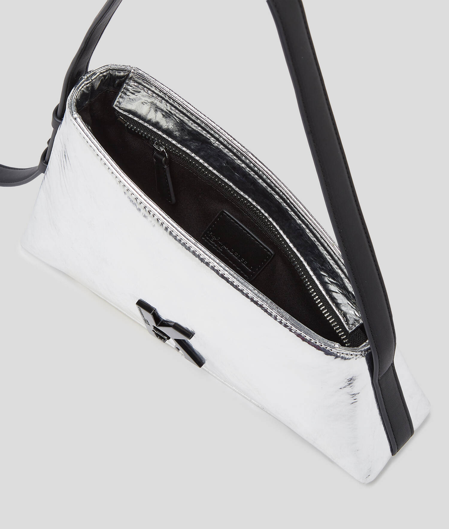 SAC PORTÉ ÉPAULE GÉOMÉTRIQUE MÉTALLISÉ - Argent