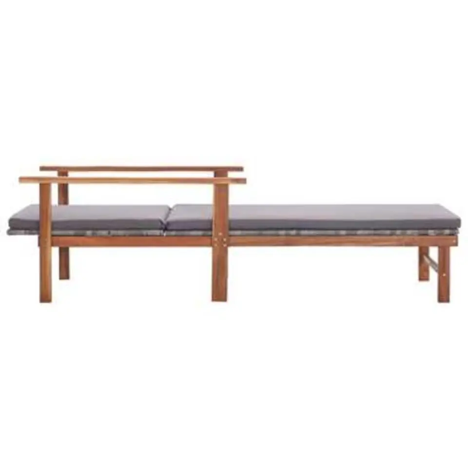 vidaXL - Zonnebed - Grijs - Poly rattan