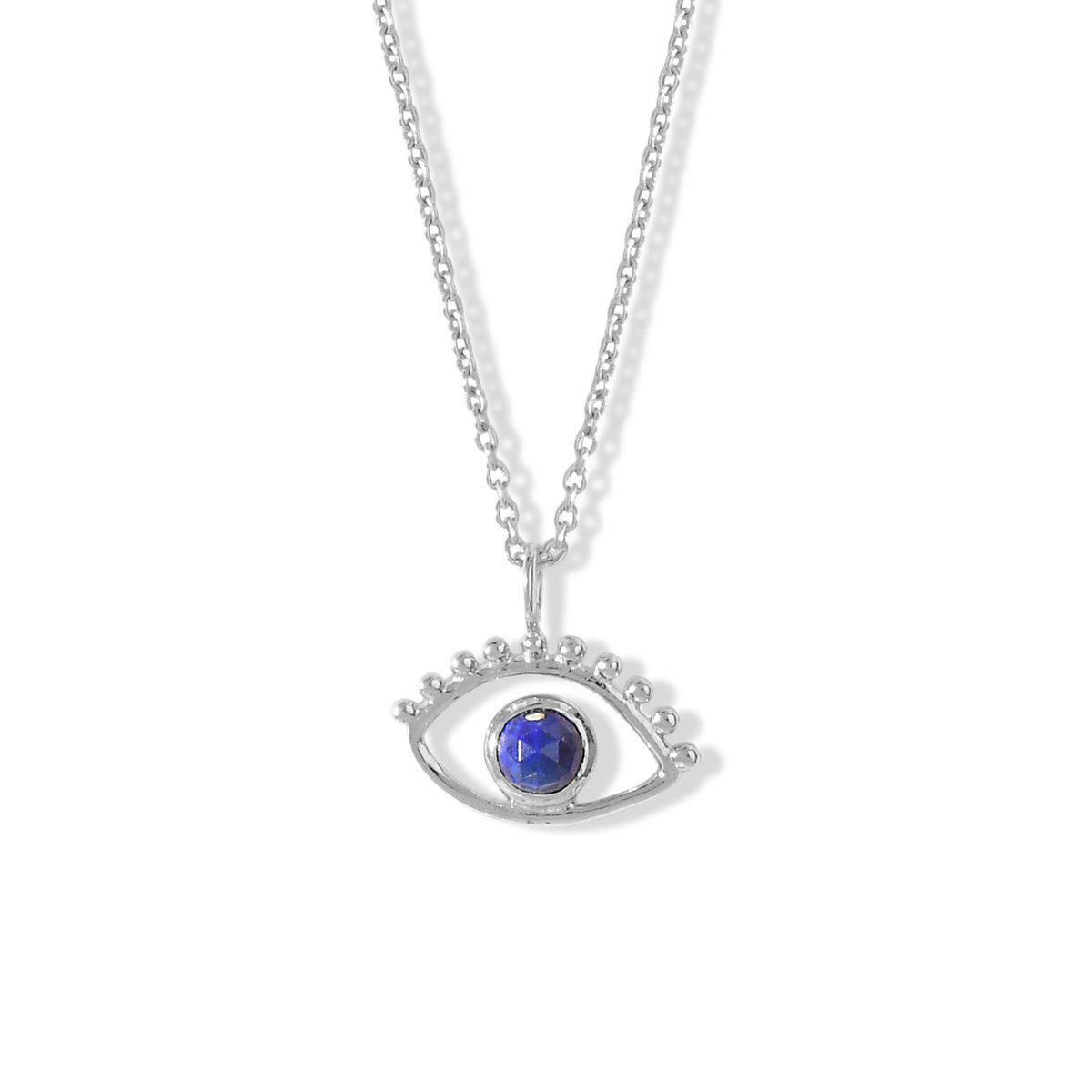 Collier oeil en argent et lapis lazuli AJNA