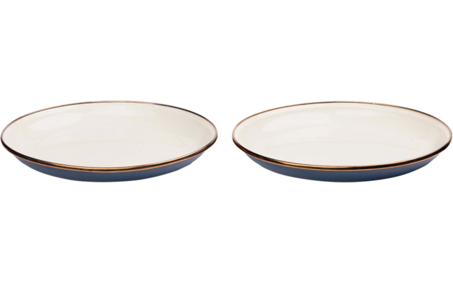 Barbones Enamel Emaillen Tellerset 2 teilig blau
