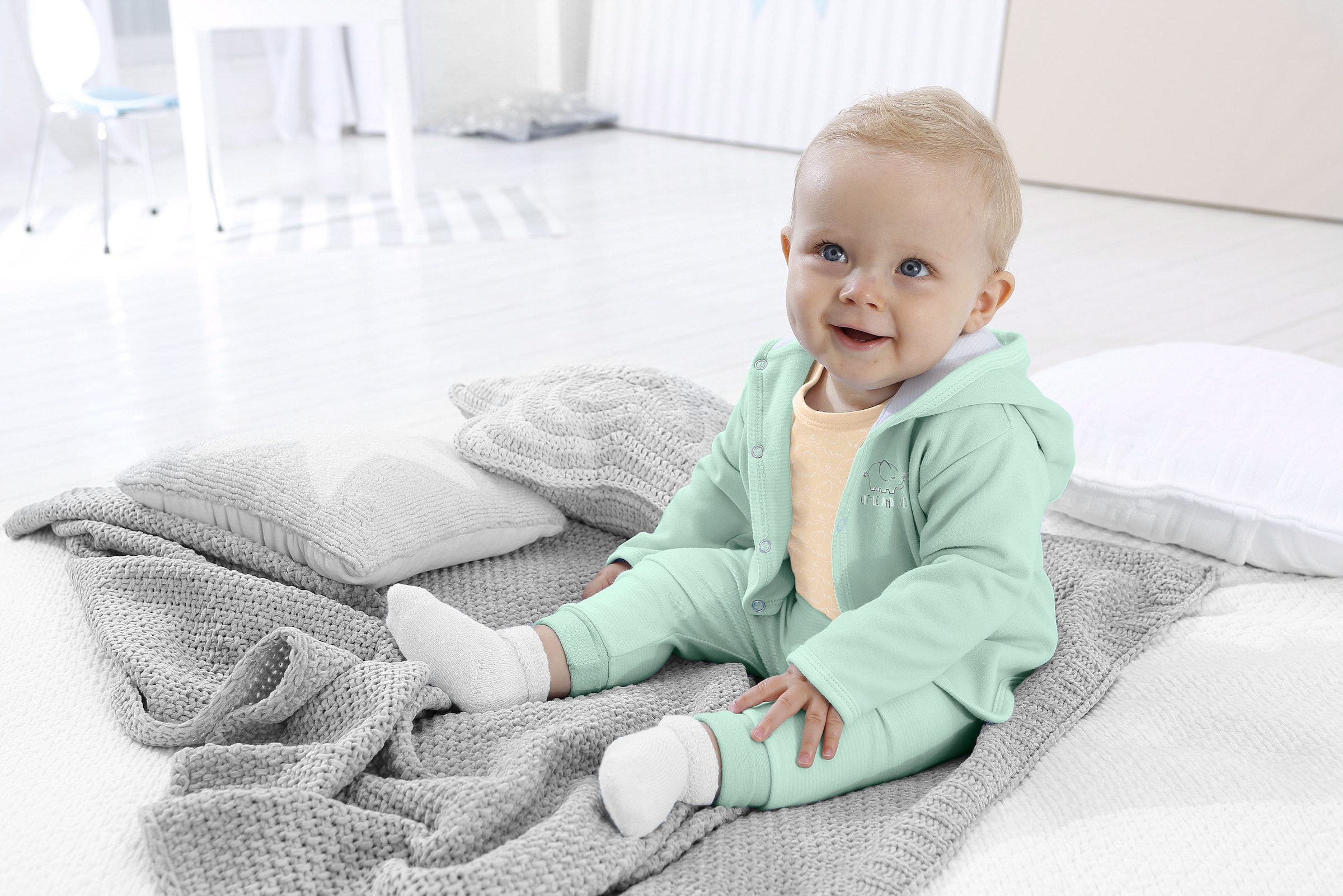 KIDSWORLD Starterpaket », 6 teiliges Baby-Set - NEUE KOLLEKTION«, 6 , garngefärbter Ringel, aus Bio-Baumwolle