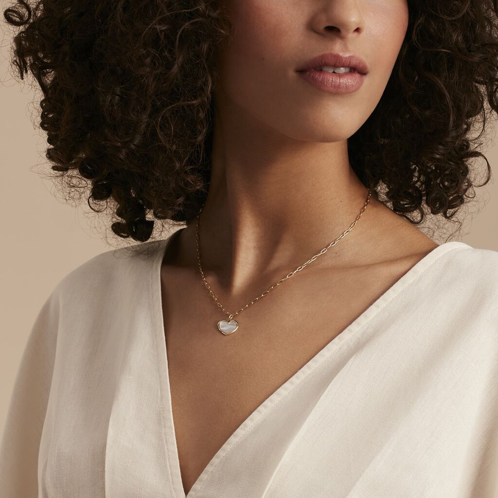 Collier Argent Dore Amour Toujours