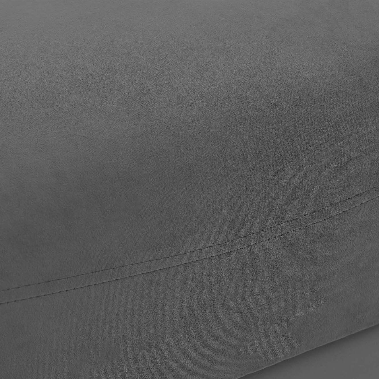 Mazzini Sofas Pouf Pansy en Velours gris clair - 60x45x45 cm