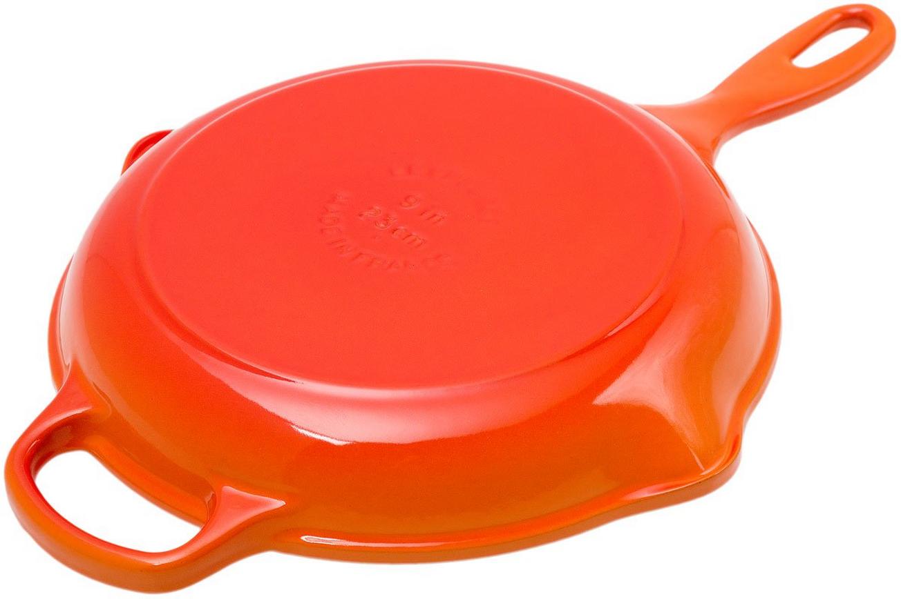Le Creuset gietijzeren skillet 23 cm rond, oranje-rood