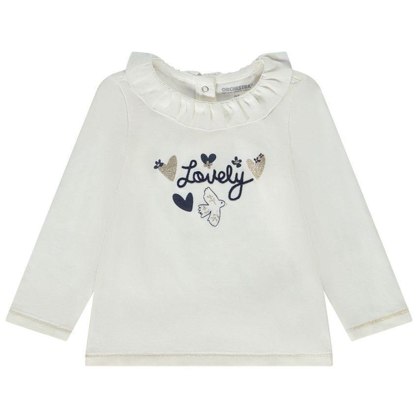 T-shirt manches longues print fantaisie pour bébé fille