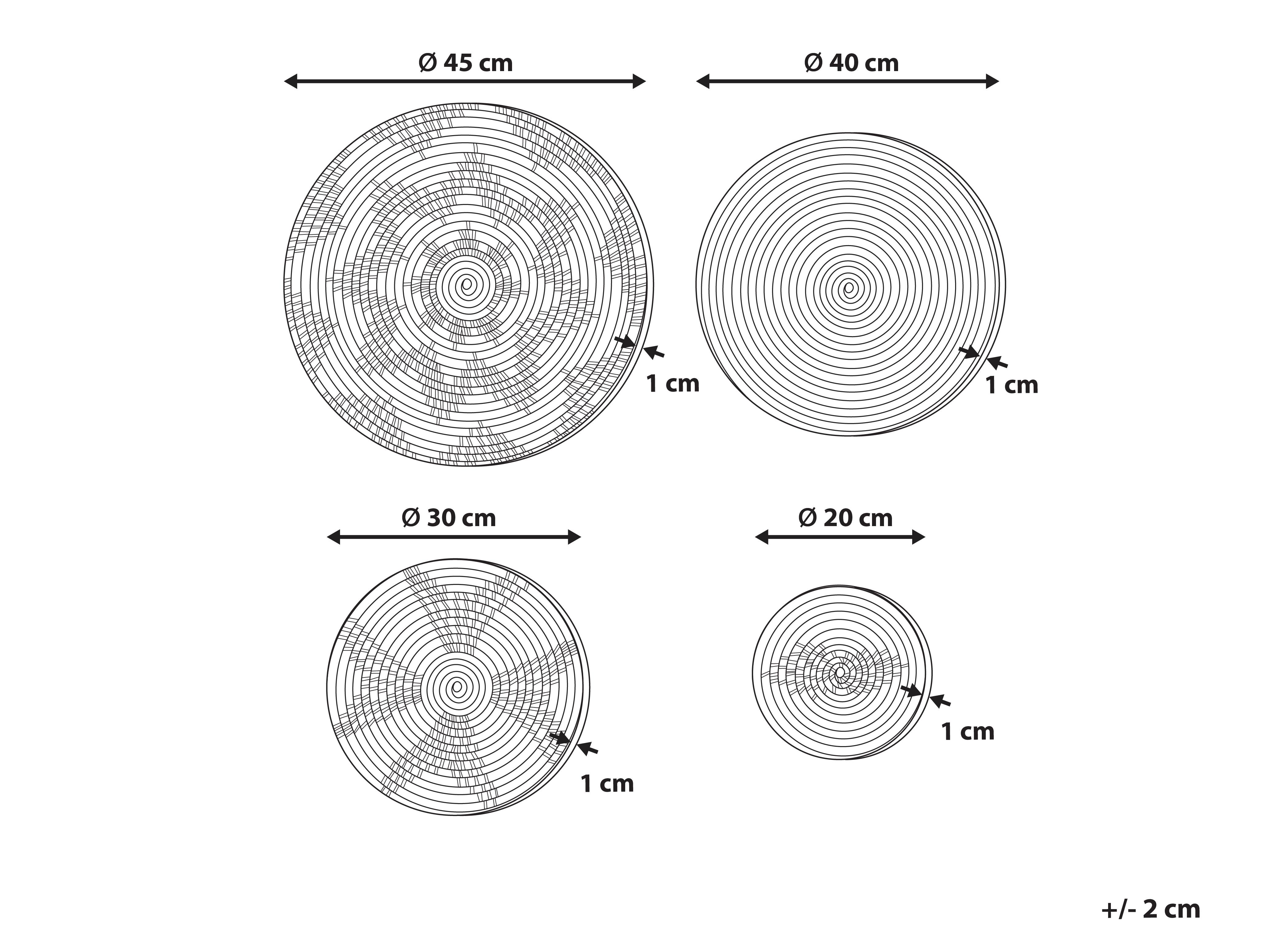 Set van hangende decoraties LAOCAI Zeegras 45/40/30/20 cm Zwart