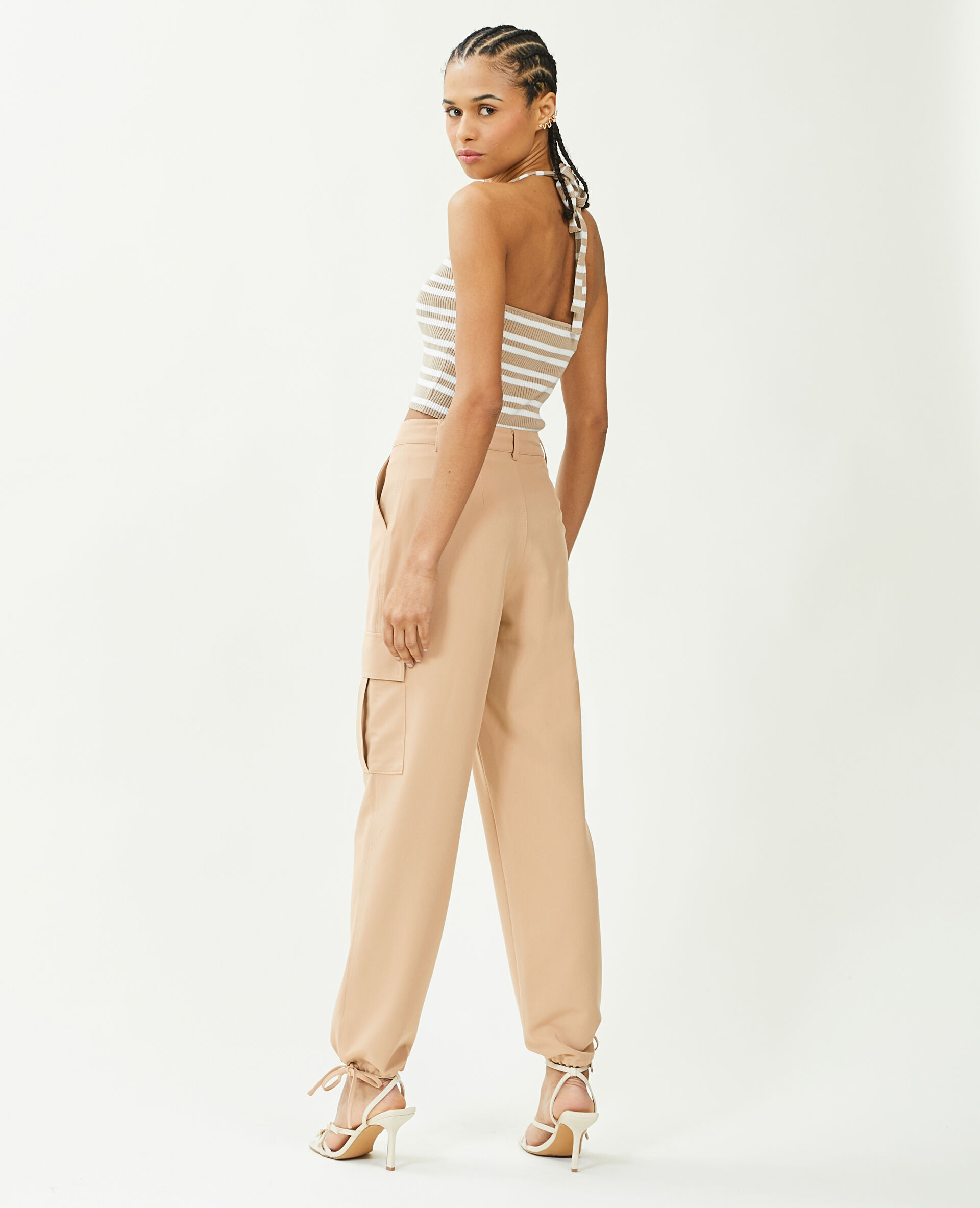 Pantalon cargo bas resserrables - Camel