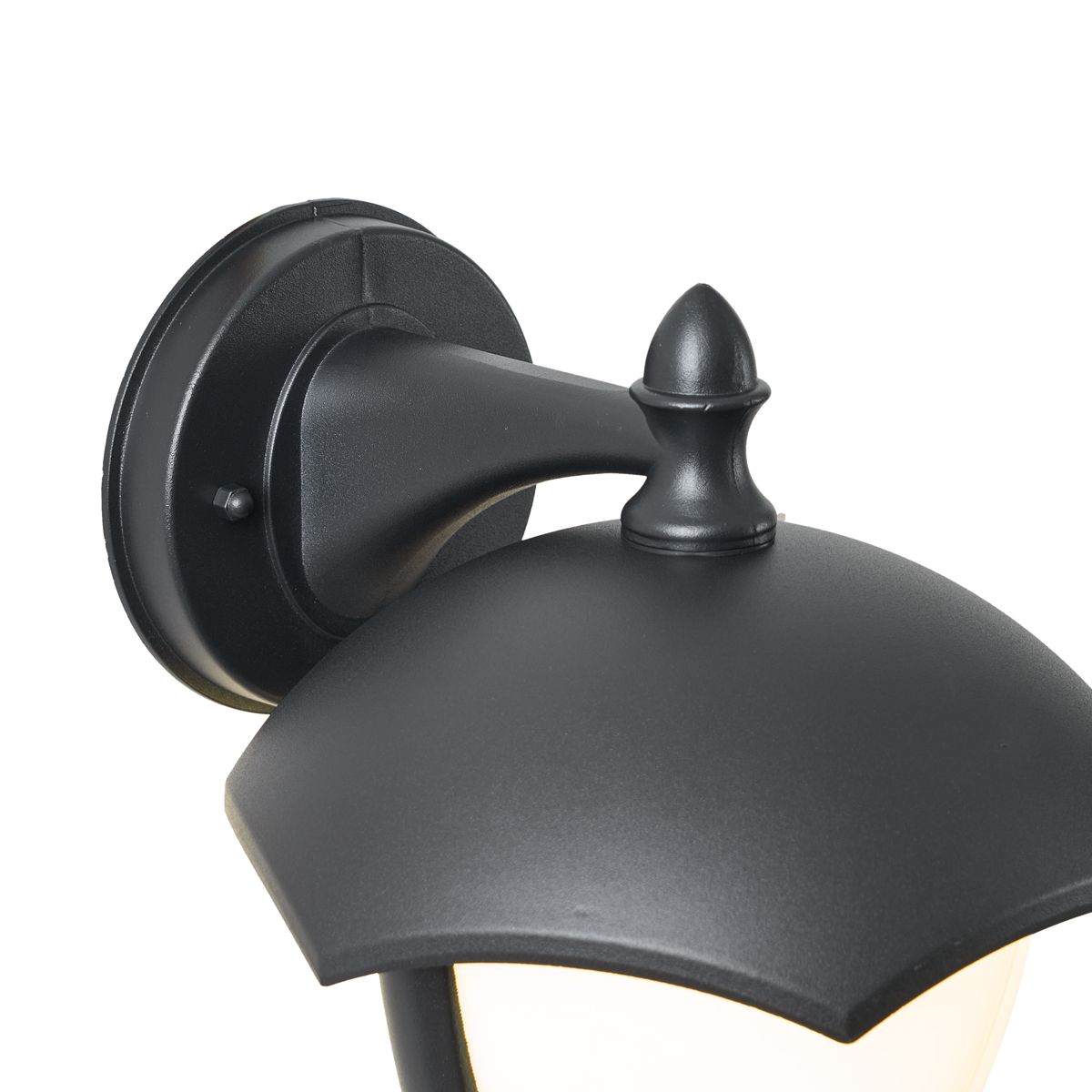 Smart buiten wandlamp zwart met opaal glas incl. LED IP54 - Classica
