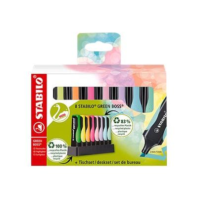 STABILO GREEN BOSS - Pack de 8 surligneurs - couleurs assorties - encre à l'eau - 2-5 mm