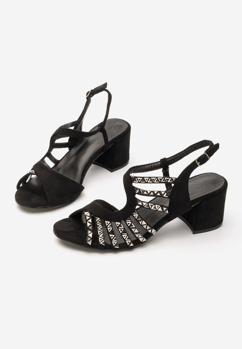 Sandales à talon épais noires Margarita