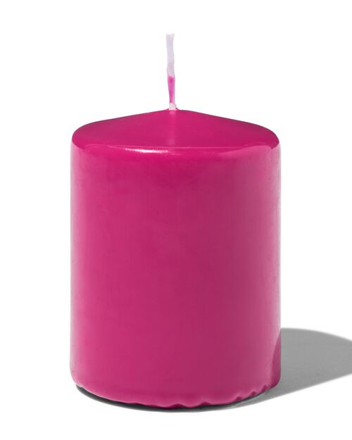 bougie brute 7 x 8 cm rose vif