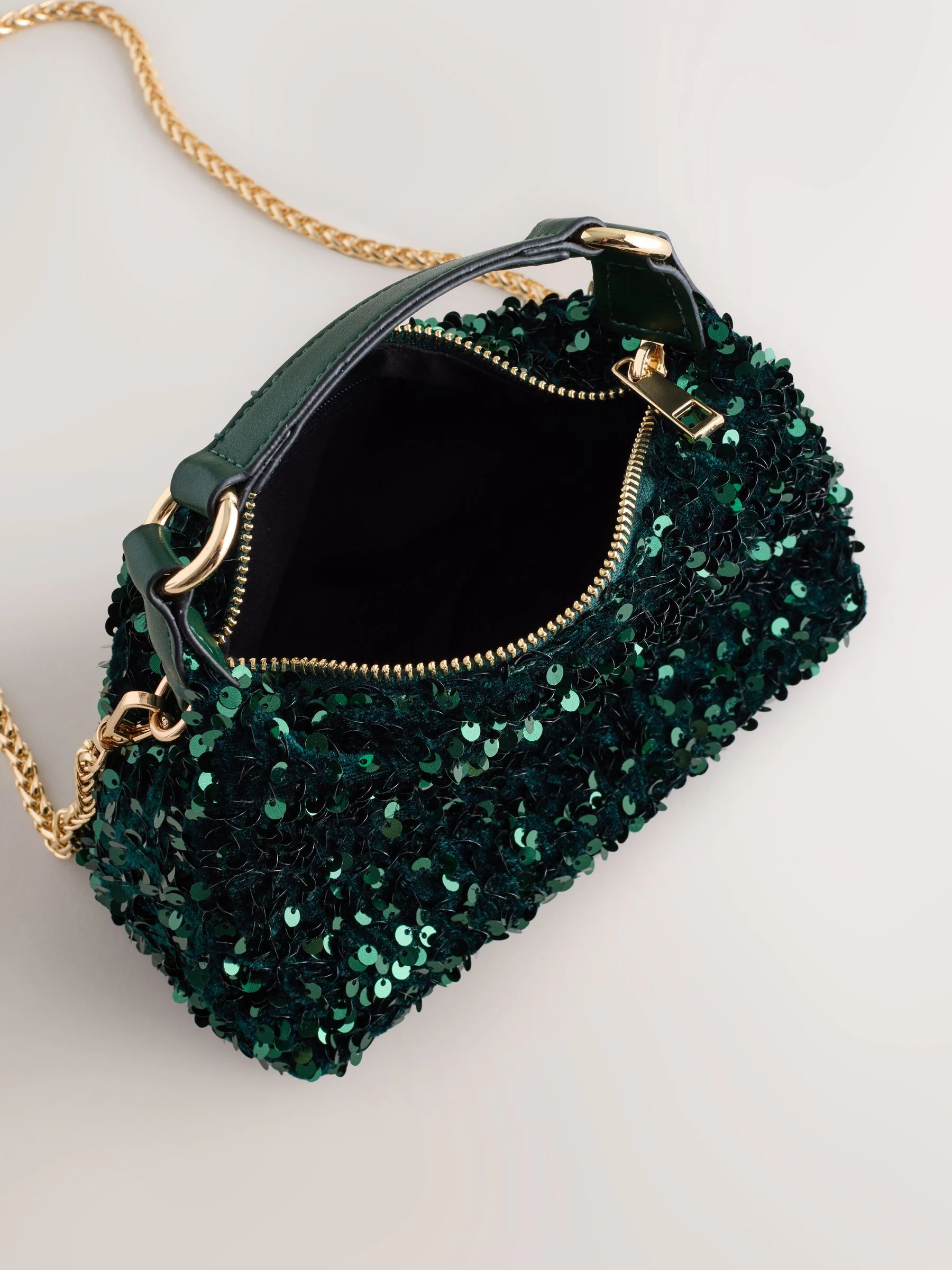 Groen met lovertjes - Kleine handtas