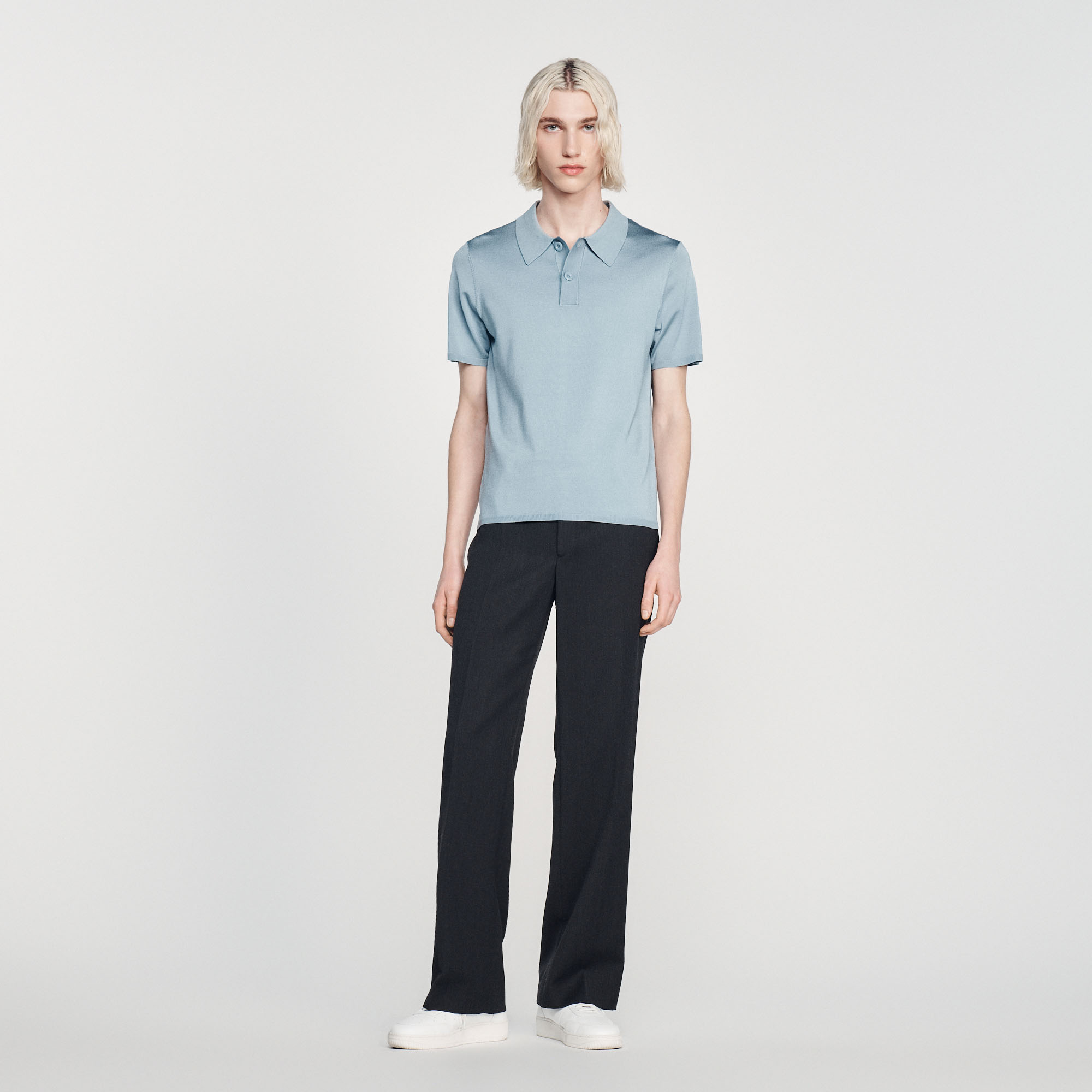 Polo en maille á manches courtes