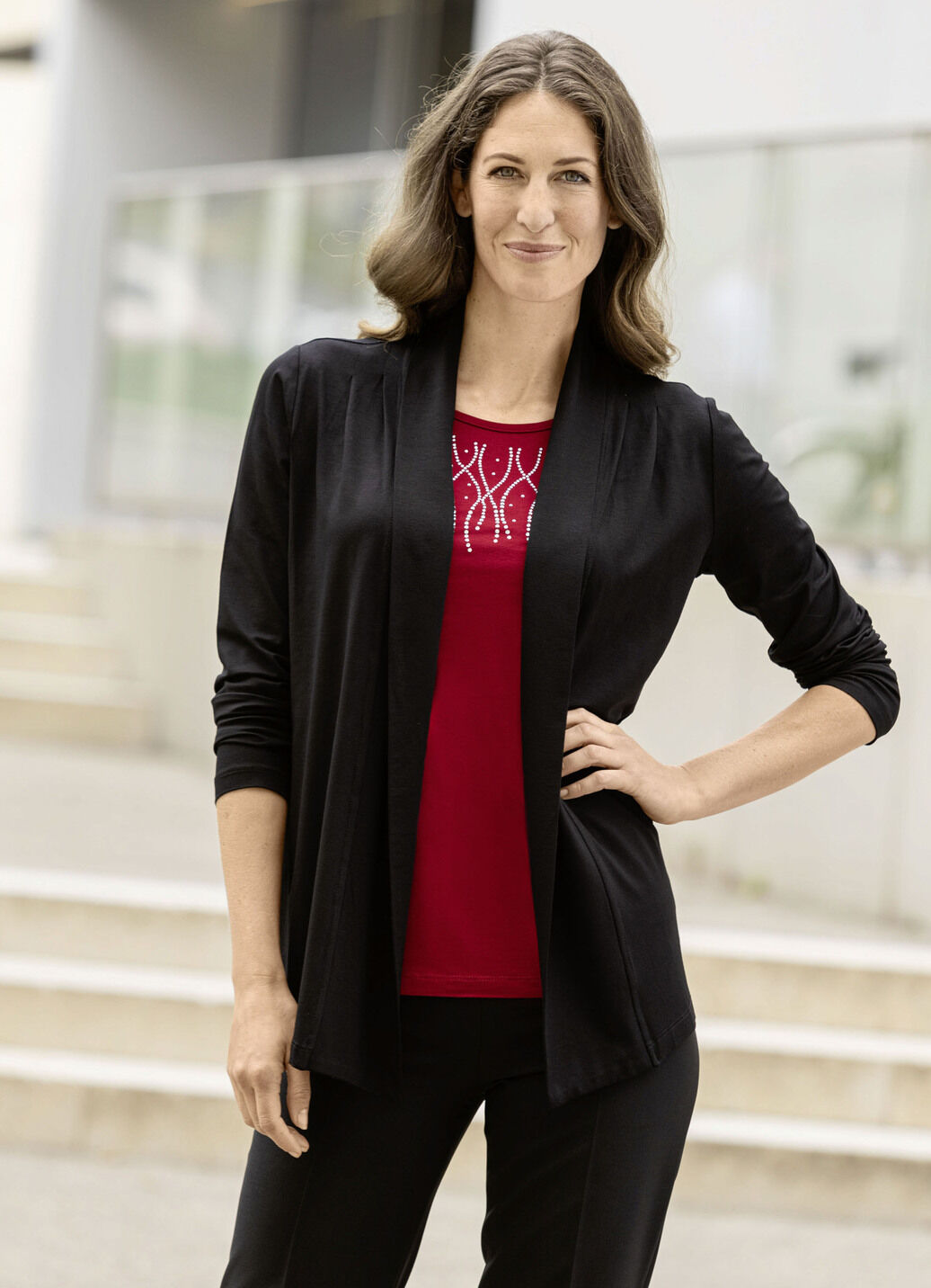 Shirtjacke in verschlussloser Form