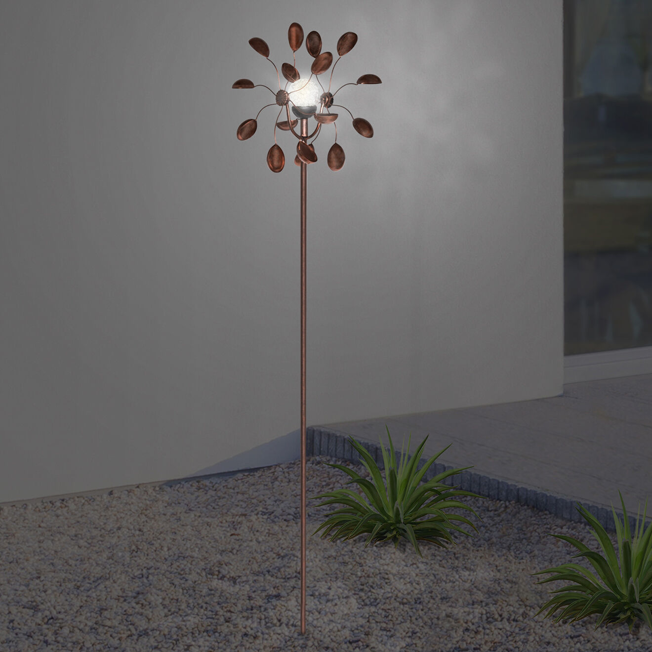 Pratik Garden Eolienne décorative Solaire bronze - 36x18.5x175?cm