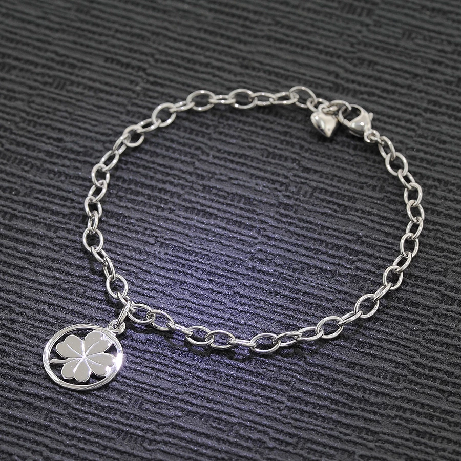 trendor Kinder-Armband Kleeblatt 925 Silber 18 cm silver