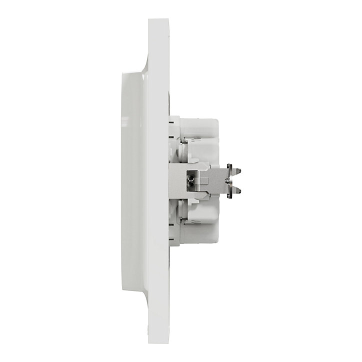 Prise double avec terre complète Schneider Electric Odace blanc