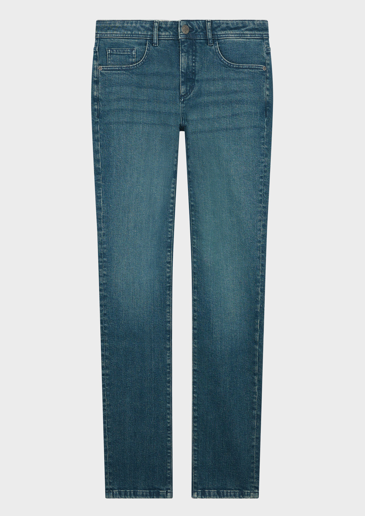 Jean skinny en coton stretch bleu prusse