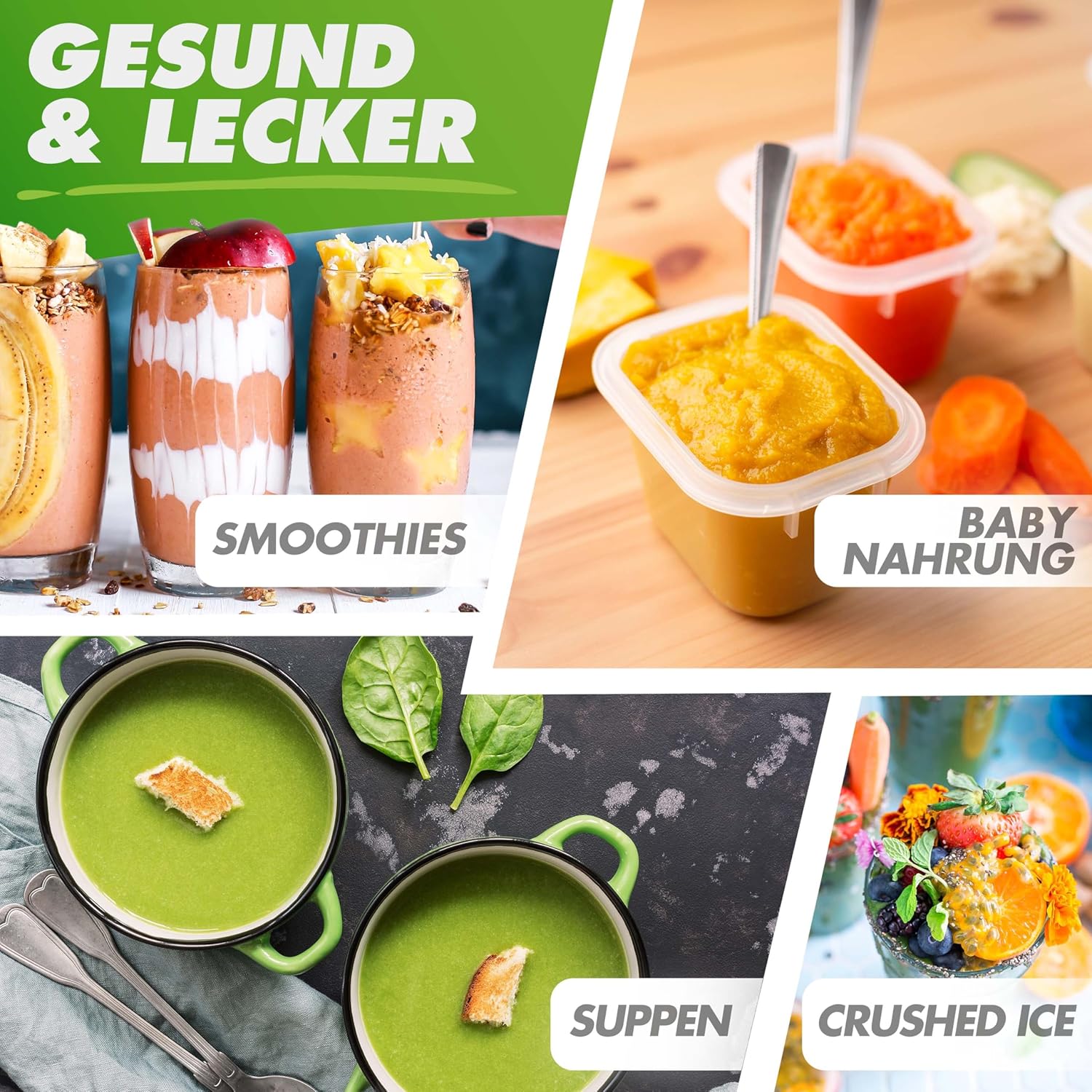NUTRI-BLENDER MAX Hochleistungsmixer 2000W Standmixer Smoothie Hochleistung Smoothie-Maker Profi Mixer Blender - 2L Tritan, BPA-FREI, 9 Stufen, Digital-Timer Inkl. Smoothie Rezeptbuch