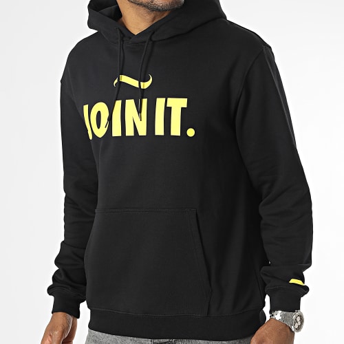 Sweat Capuche Join It Noir Jaune